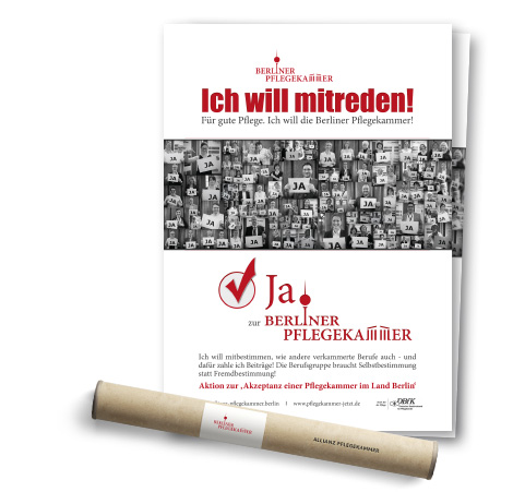 Plakat der Allianz zur Abstimmung über die Berliner Pflegekammer
